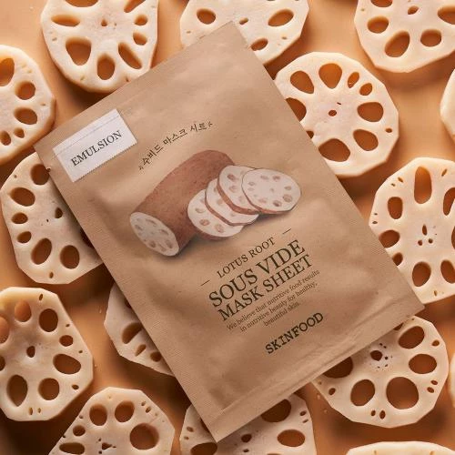SKINFOOD Lotus Root Masca tip Servetel - Fermitate si Hidratare Intensa pentru Ten Revitalizat, 20 gr