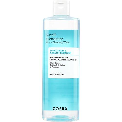 COSRX Low ph Niacinamide Micellar 400 ml - apa micelara formulata cu niacinamida si Zinc PCA, care contribuie la curatarea tenului si la mentinerea echilibrului pH-ului cutanat