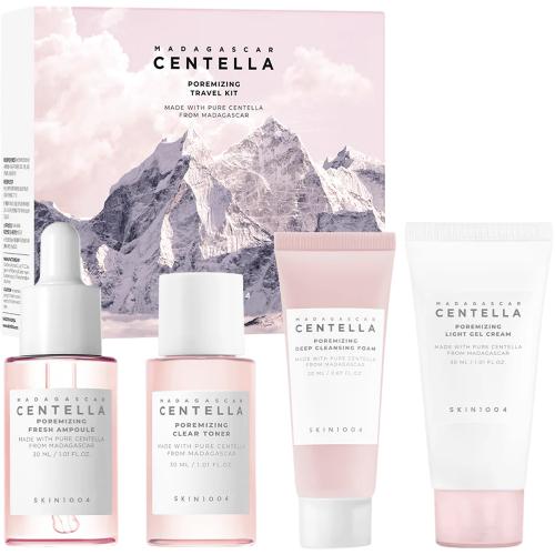 SKIN1004 Madagascar Centella Poremizing Travel Kit - Set formulat cu extract de Centella Asiatica si caolin, care contribuie la curatarea impuritatilor si la metinerea echilibrului de sebum