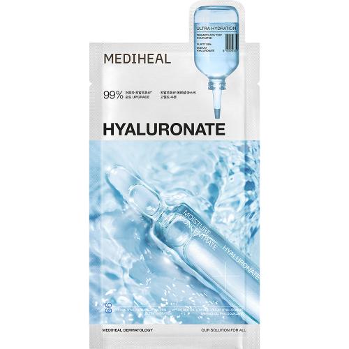 MEDIHEAL Hyaluronate Essential Sheet Mask Ultra Hydration - masca de fata tip servetel formulata cu acid hialuronic si pantenol, care contribuie la hidratarea pielii si la mentinerea barierei cutanate - 24 ml