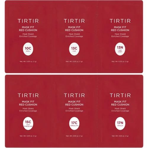 TIRTIR Collection Fond de Ten Mask Fit Red Cushion 10C-17N - Acoperire Impecabila si Rezistenta la Transfer, 6 x 1gr