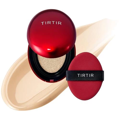 TIRTIR Mask Fit Red Mini Cushion SPF 40 – Fond de Ten Compact cu Protecție Solară, Nuanța 17W French Vanilla, 4.5 gr