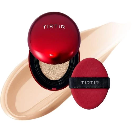 TIRTIR Mask Fit Red Mini Cushion SPF 40, 4.5 gr – Fond de Ten Compact cu Protecție Solară, Nuanța 21C Cool Ivory