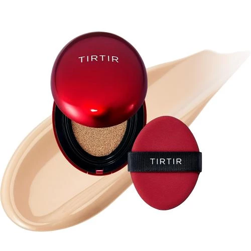 TIRTIR Mask Fit Red Mini Cushion SPF 40, 4.5 gr – Fond de Ten Compact cu Protecție Solară, Nuanța 23N Sand