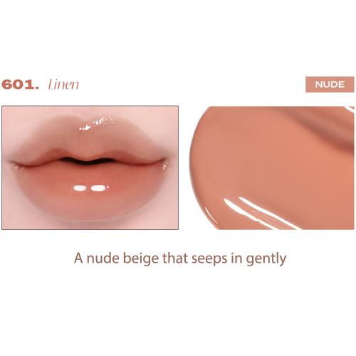 LAKA Maxi Glayer Tint - nuantator pentru buze formulat cu uleiuri emoliente si pigmenti nuantatori semi-transparenti, care contribuie la un finisaj lucios tip oglinda si la mentinerea unui aspect uniform - 3.8 gr - 601 Linen