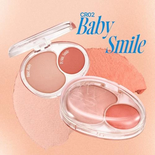 Mellow Dual Blusher Fard de obraz CR02 Baby Smile 7.2 gr