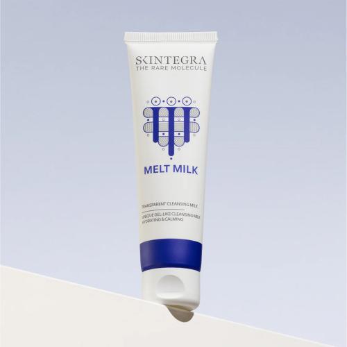 SKINTEGRA Melt Milk Transparent Gel - lapte de curatare formulat cu proteina de ovaz hidrolizata si fermenti probiotici, care contribuie la indepartarea machiajului si impuritatilor si la mentinerea barierei cutanate - 50 ml