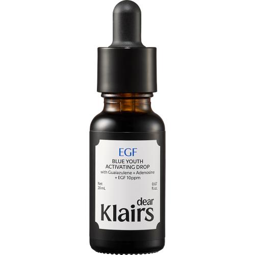 Dear Klairs Midnight Blue Youth Activating Drop 20 ml - ser de fata formulat cu EGF si extract de afine, care contribuie la regenerarea celulara si la mentinerea aspectului luminos al pielii