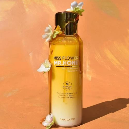 Toner de față Banila Co Miss Flower & Mr. Honey Propolis Rejuvenating Essence – Hidratare și revitalizare intensă pentru o piele sănătoasă, 190 ml