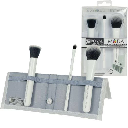 ROYAL AND LANGNICKEL Moda Complexion Perfection Set Pensule Machiaj ALB - finisare perfecta si acoperire impecabila, 4 piese