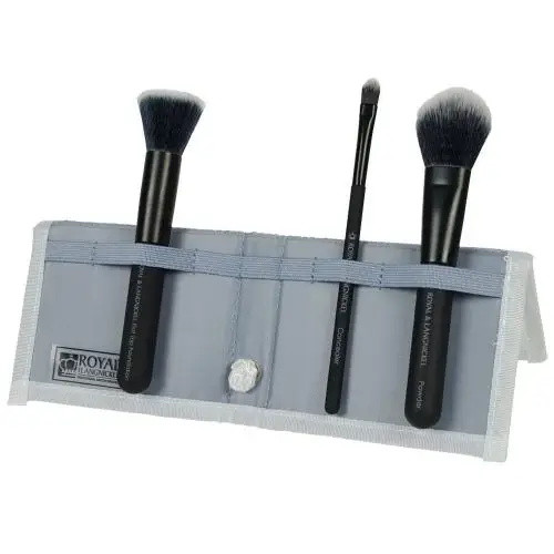 ROYAL AND LANGNICKEL Moda Complexion Perfection Set Pensule Machiaj 4 Piese Negru - Aplicare Profesionala si Machiaj Uniform, 1 Set