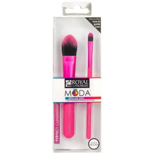 ROYAL AND LANGNICKEL Moda Ezglam Set Pensule Machiaj Ten Perfect Complexion - Acoperire Uniforma si Aplicare Profesionala, 2 piese