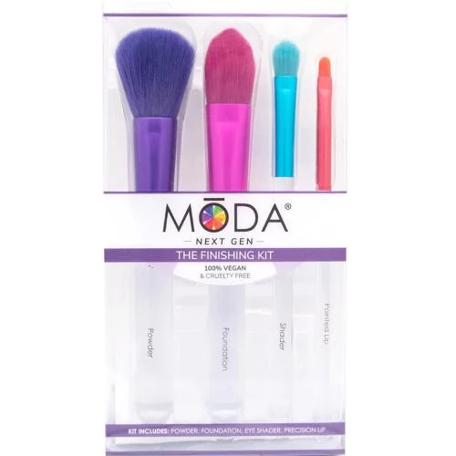 ROYAL AND LANGNICKEL MODA Next Gen Set Pensule Machiaj Profesional Full Face 4 Piese - Aplicare Uniforma si Precizie pentru Pudra, Fond de Ten, Ochi si Buze, 150 g