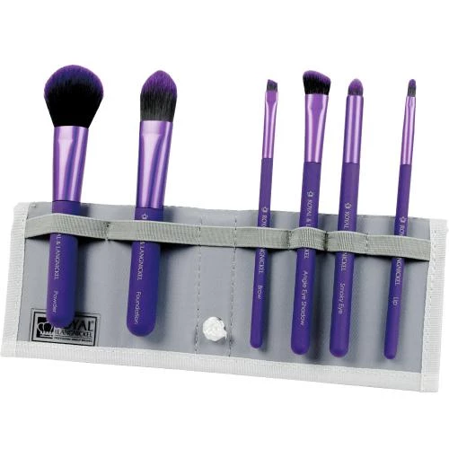 Royal and Langnickel Moda Total Set Pensule Machiaj Mov - Pensule Profesionale pentru Smoky Eye si Contur Perfect, 7 piese