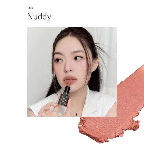 MUZIGAE MANSION Moodwear Blur Ruj Mat 003 Nuddy - Hidratare si Efect Volumizant, 4 gr