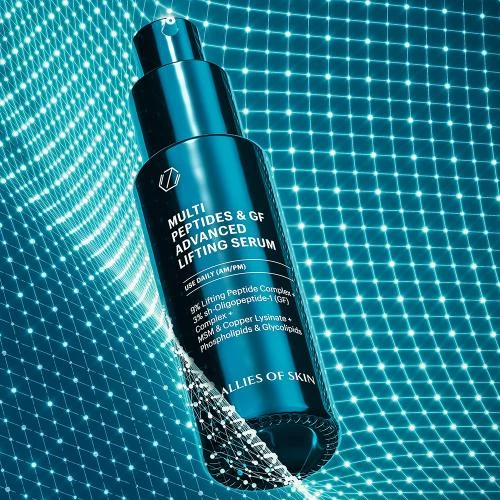Allies of Skin Multi Peptides & GF Advanced Lifting Serum 50 ml – Ser facial anti-aging cu peptide și factori de creștere pentru fermitate și lifting