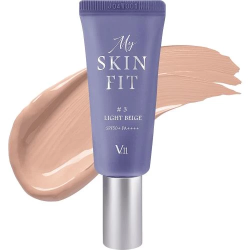 VILLAGE 11 FACTORY MY Skin Fit BB Cream - Crema Coloranta de fata #3 Light Beige SPF 50+ PA++++ - Protectie UV si hidratare cu Acid Hialuronic si Centella Asiatica, 20 ml