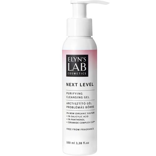 ELYN'S LAB Next Level Purifying Cleansing Gel - gel de curatare formulat cu acid salicilic si dimetil sulfon MSM, care contribuie la curatarea impuritatilor si excesului de sebum si la mentinerea barierei cutanate - 100 ml