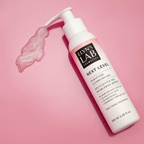 ELYN'S LAB Next Level Purifying Cleansing Gel - gel de curatare formulat cu acid salicilic si dimetil sulfon MSM, care contribuie la curatarea impuritatilor si excesului de sebum si la mentinerea barierei cutanate - 100 ml