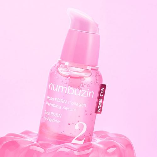 NUMBUZIN No.2 Rose PDRN Collagen Plumping Serum - ser de fata formulat cu PDRN si niacinamida, care contribuie la hidratarea pielii si la mentinerea luminozitatii vizibile - 30 ml