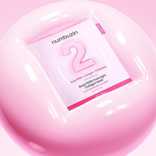 NUMBUZIN No.2 Rose PDRN Overnight Collagen Hydrogel Mask - masca de fata formulata cu colagen si PDRN din trandafir, care contribuie la hidratarea pielii si la mentinerea confortului cutanat - 37 gr