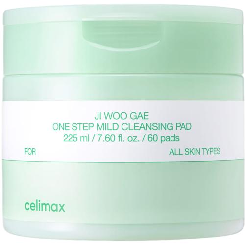 CELIMAX Ji Woo Gae One Step Mild Cleansing Pad, 60 buc - dischete demachiante formulate cu extract de Houttuynia Cordata si alantoina, care contribuie la indepartarea machiajului, excesului de sebum si impuritatilor si la metinerea confortului pielii sensibile