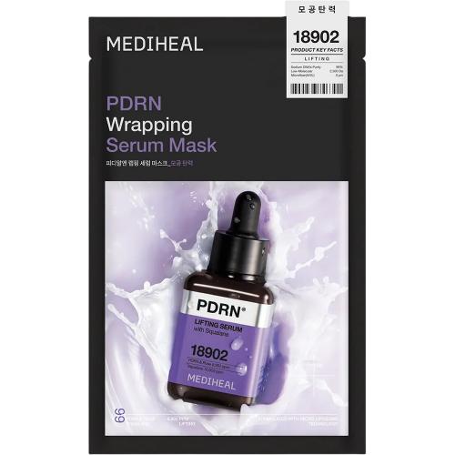MEDIHEAL PDRN Wrapping Serum Mask Lifting, 25 ml - Masca de fata formulata cu PDRN si pantenol, care contribuie la fermitate, lifting si ingrijirea porilor vizibili