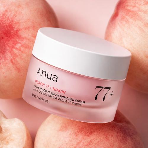 ANUA Peach 77 Niacin Enriched Cream - crema de fata formulata cu niacinamida si pantenol, care contribuie la hidratarea pielii si la mentinerea confortului cutanat - 50 ml