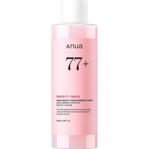 ANUA Peach Glow Toner Esenta pentru fata 77 - Toner hidratant cu niacinamida si apa de piersici pentru stralucire, 250 ml