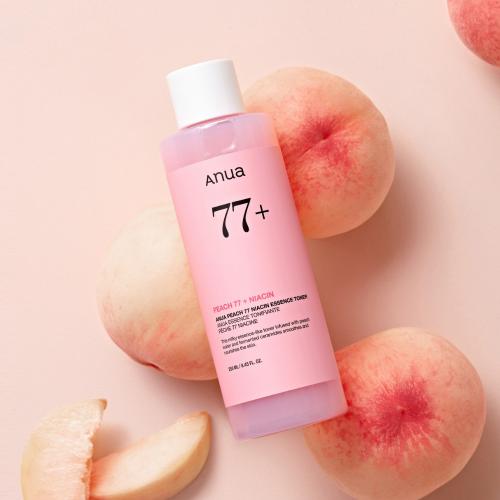 ANUA Peach 77 Niacin Essence Toner - toner de fata formulat cu Niacinamida si Alfa-Arbutina, care contribuie la uniformizarea tonului si la metinerea confortului pielii - 250 ml