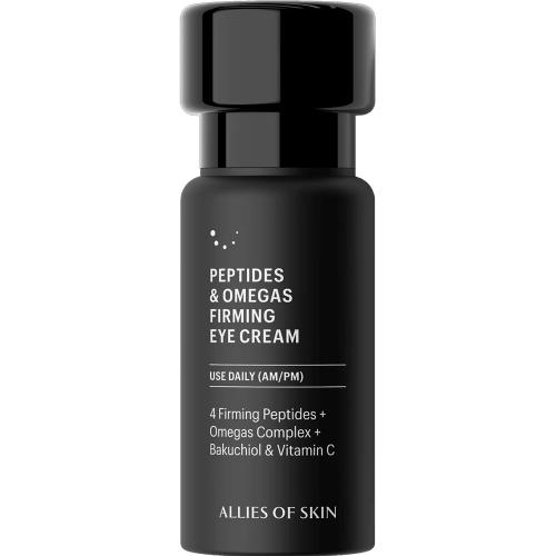 ALLIES OF SKIN Peptides and Omegas Firming - crema contur ochi formulata cu Matrixyl si Bakuchiol, care contribuie la fermitatea zonei ochilor si la imbunatatirea aspectului liniilor fine, picioarelor de gasca, ridurilor din coltul interior si liniilor de deshidratare - 15 ml