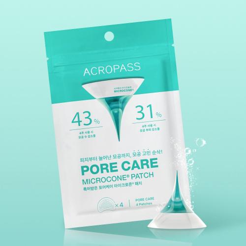 ACROPASS Pore Care Microcone Patch - plasturi formulati cu acid hialuronic si extract de hamamelis, care contribuie la ingrijirea localizata a porilor dilatati si la mentinerea confortului pielii - 4 buc