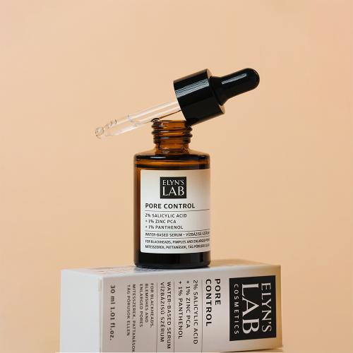 ELYN'S LAB Pore control - ser de fata formulat cu Acid Salicilic si Zinc PCA, care contribuie la eliminarea celulelor moarte acumulate in profunzimea porilor si la reglarea productiei de sebum - 30 ml