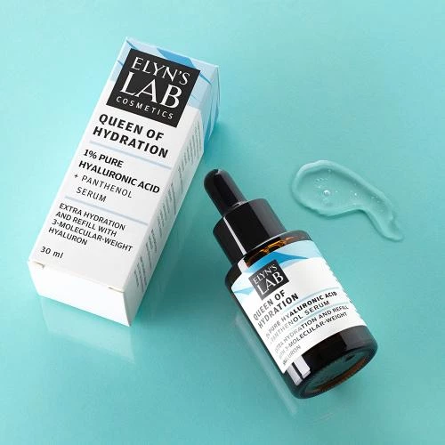 ELYN'S LAB Queen of Hydration Ser de fata anti-rid 1% Acid Hialuronic si Pantenol - Hidratare intensa si calmare, 30 ml