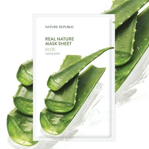 NATURE REPUBLIC Real Nature Masca de fata cu aloe - Hidratare intensa si calmare imediata, 23 gr