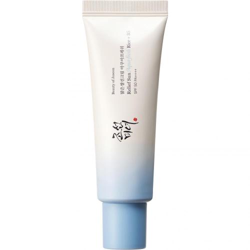 BEAUTY OF JOSEON Relief Sun Aqua-fresh Rice + B5 SPF 50+ PA++++ 50 ml - crema de fata formulata cu apa din seminte de orez si pantenol (Vitamina B5), care contribuie la protectia solara si la hidratarea si calmarea pielii, Daily