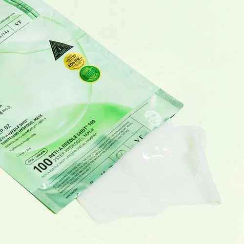 VT COSMETICS Reti-A Reedle Shot 100 Step 2 Hydrogel Mask masca de fata - uniformizare si hidratare, 33 gr + 1.5 gr