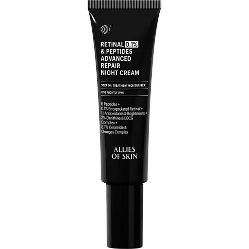 ALLIES OF SKIN Retinal 0.1% and Peptides Advances Repair Night Cream Crema de fata reparatoare de noapte 48 ml