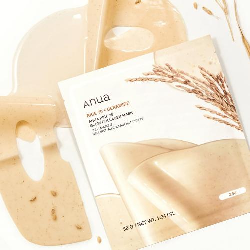 ANUA Rice 70 Glow-Collagen Mask masca de fata - hidratare si luminozitate, 38 gr