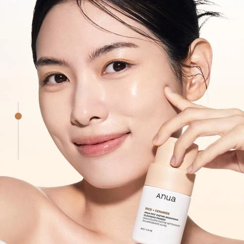 Pudră de curățare ANUA Rice Enzyme Brightening – Exfoliere blândă și luminozitate pentru toate tipurile de ten, 40 g