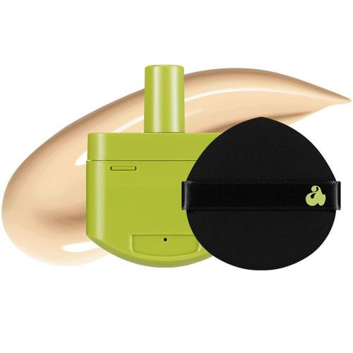 UNLEASHIA Satin Wear Healthy-Green Cushion Re-Feel fond de ten 16N Peach Fuzz - hidratare si luminozitate, 15 gr