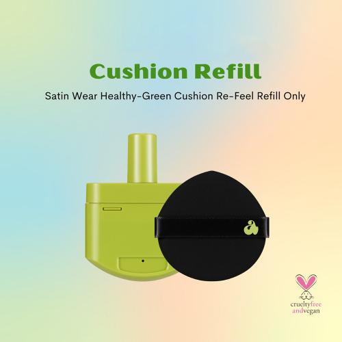 UNLEASHIA Satin Wear Healthy-Green Cushion Re-Feel fond de ten 29N Bamboo - hidratare si calmare, 15 gr