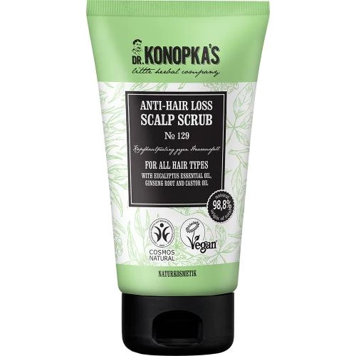 DR. KONOPKA'S LITTLE HERBAL COMPANY HerbalCare Scrub pentru scalp impotriva caderii parului Nr.129 - exfoliere si stimulare pentru densitate, 150 ml