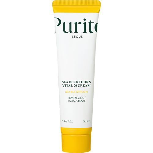 PURITO Sea Buckthorn Vital 70 - crema de fata formulata cu extract de catina si niacinamida, care contribuie la hidratarea pielii si la mentinerea confortului cutanat - 50 ml