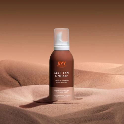 EVY TECHNOLOGY Self Tan Spuma Autobronzanta Light/Medium - Bronz Natural si Stralucire Antioxidanta Fara Radiatii UV