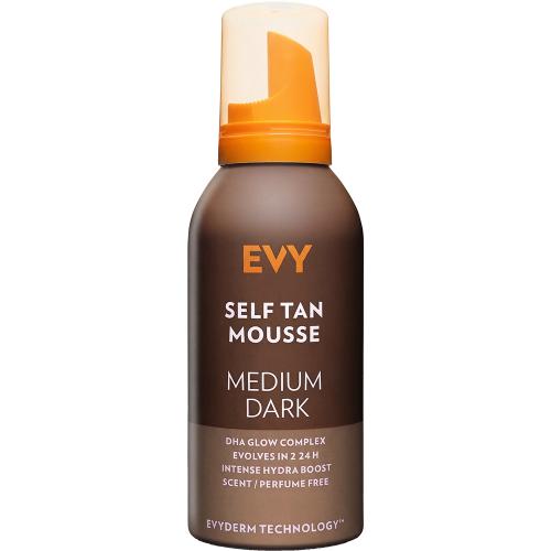 EVY TECHNOLOGY Self Tan, 150 ml - Spuma autobronzanta Medium/Dark pentru fata si corp, usor de aplicat pe toate tipurile de piele, inclusiv cea sensibila, care contribuie la obtinerea unui bronz intens fara expunerea la radiatii UV daunatoare
