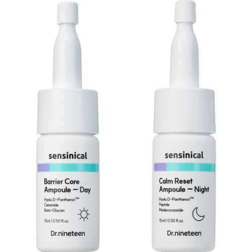 DR.NINETEEN Sensinical Day&Night Ampoule 2x15 ml - Ser de fata formulat cu acid hialuronic si pantenol, care contribuie la hidratarea pielii sensibile si la metinerea barierei cutanate