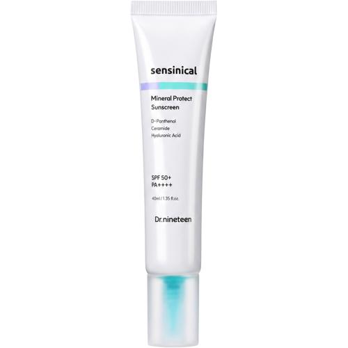 DR.NINETEEN Sensinical Mineral Protect Sunscreen SPF 50+ PA++++, 40 ml - Crema de fata formulata cu oxid de zinc si acid hialuronic, care contribuie la protectia impotriva radiatiilor UVA si UVB si la metinerea hidratarii