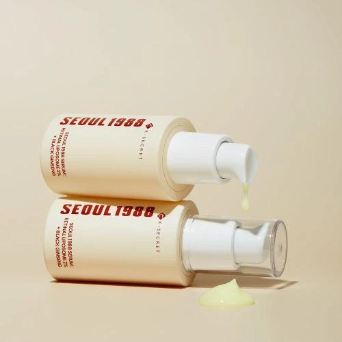 KSECRET Seoul 1988 Ser facial cu retinal si ginseng negru - Fermitate, anti-aging si luminozitate intensa, 30 ml