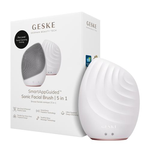 GESKE Sonic Facial Brush 5 in 1 - Aparat Sonic Pentru Curatarea Tenului cu silicon ultra-igienic - Starlight